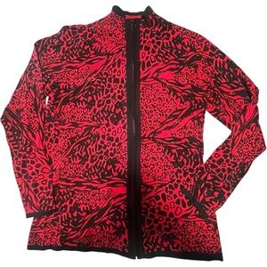 Cardigan Belldini 1X sweater red and black. Embellished with beads light elegant